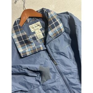 NWOT L L Bean Warm Up Full Zip Jacket Men's Size Medium Blue Flannel Lined NEW